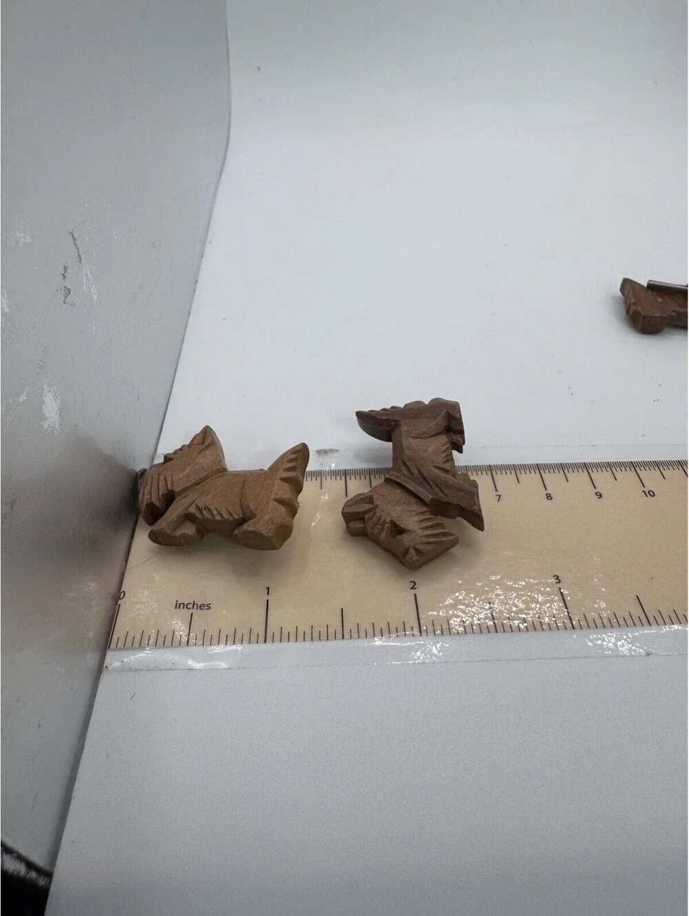 Carved Wood Scottie Dog Buttons Set Of 3 Vintage